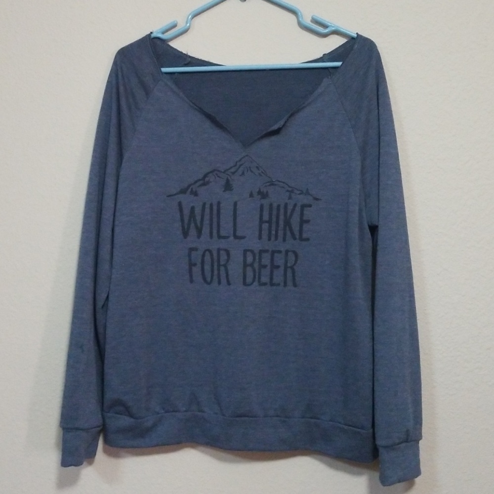 Tilly's Will Hike for Beer sweater size Large